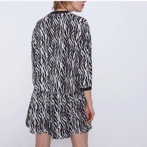 Zara NWOT Animal Print Mini Dress